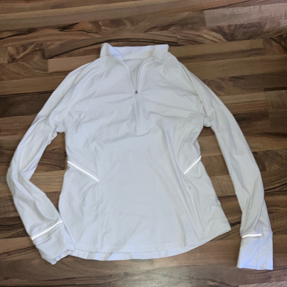 lululemon athletica White Half-Zip Long Sleeve Top